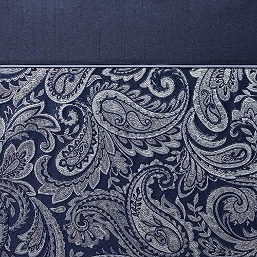 Madison Park Aubrey Shower Curtain for Bathroom, Jacquard, 72 x 72, Navy