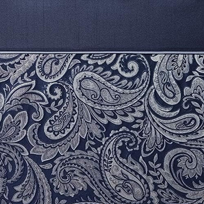 Madison Park Aubrey Shower Curtain for Bathroom, Jacquard, 72 x 72, Navy