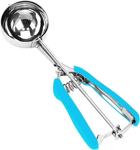 Ice Cream Scoop, 18/8 Stainless Steel Cookie Scoop, Cookie Scoops for Baking, 4 Tbsp/ 60 ml/ 2 oz Cookie Dough Scoop, Ice Cream Scooper with Trigger Release, Cookie Scooper for Baking(Blue)