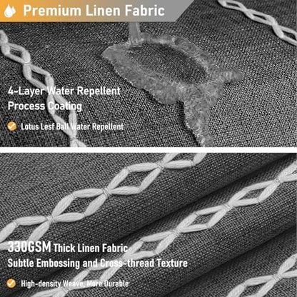 BTTN 72x78 Long Farmhouse Linen Heavy Duty Shower Curtain, Charcoal Grey