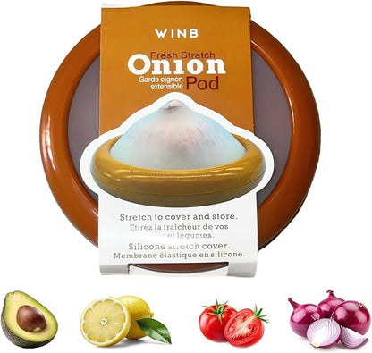 Winb Avocado Saver & Onion Storage Reusable Fruit and Veggie Savers - Ideal for Avocados, Tomatoes, Apples, Garlic, Onions, and More (Onion saver)