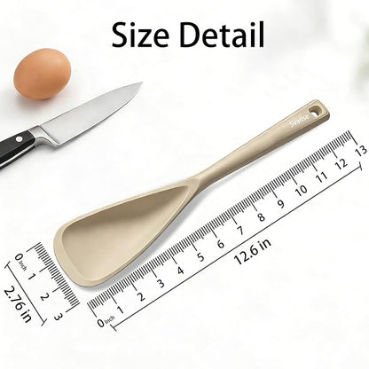 Multifunction Spatula Cooking Spoon, Scoop Spoons for Cooking BPA Free, Spatulas Silicone Heat Resistant for Mixing, Scooping, Scraping and Serving, Dishwasher Safe (2 Khaki, 12.6 inch)
