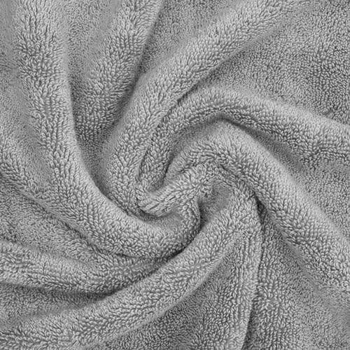 American Soft Linen Salem 100% Cotton Turkish 4 Piece Bath Towels for Bathroom, 600 GSM Soft Absorbent Quick Dry Bath Towel Set, Light Cool Grey