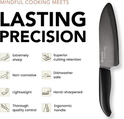 Kyocera Revolution 3pc ceramic knife set, 6", 5" and 3", Black