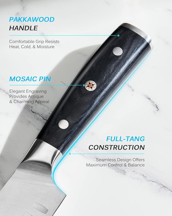 KYOKU Samurai Series Knife Japanese Style1 (Bullnose Butcher Knife, 10")
