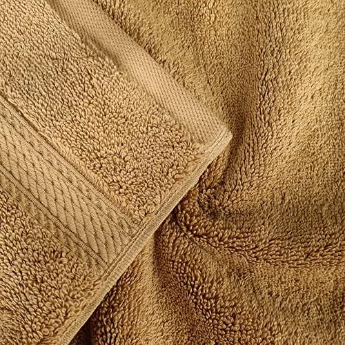 SUPERIOR Egyptian Cotton Plush & Absorbent, Hand Towel Set of 4, Toast