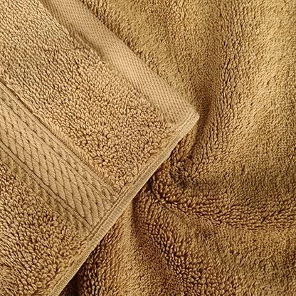 SUPERIOR Egyptian Cotton Plush & Absorbent, Hand Towel Set of 4, Toast