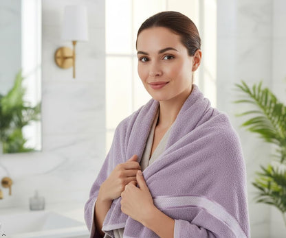 6 Piece Bath Towel Set, 2 Bath, 2 Hand, 2 Washcloths, Lavender