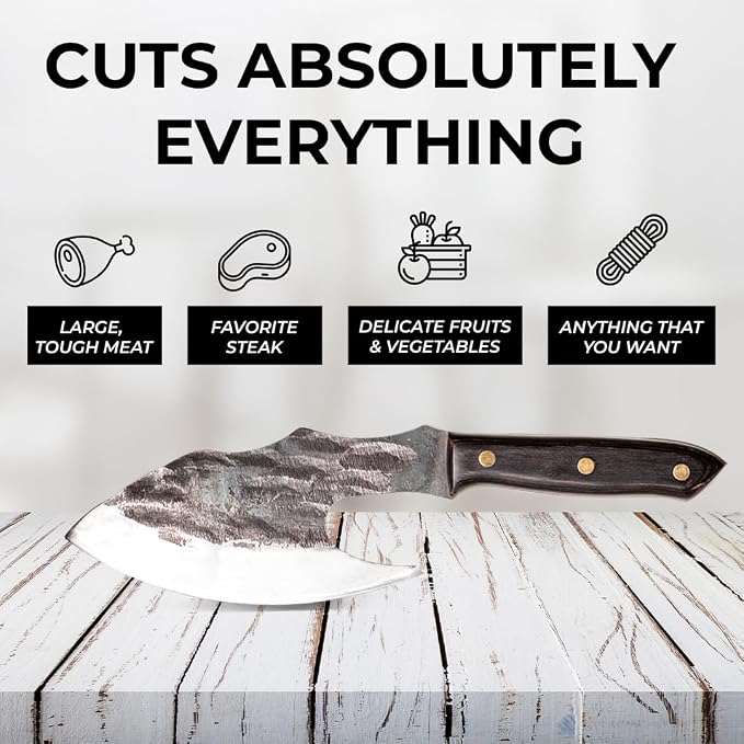 COOLINA The Favorite 4 Knife Set - Viking-Inspired Kitchen Knives for Chefs & Home Cooks, Includes Promaja Chef's Knife, Lixy Cleaver, Machado Butcher Knife, and Gator Utility Knife