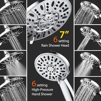 AquaDance 7" Premium High Pressure 3-way Rain & Handheld Shower Head Combo