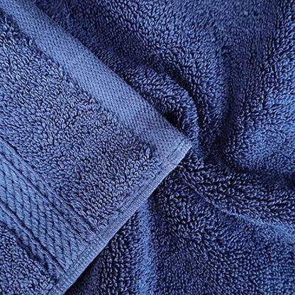 SUPERIOR Egyptian Cotton Ultra Plush & Absorbent, 8 Piece Set, Navy Blue