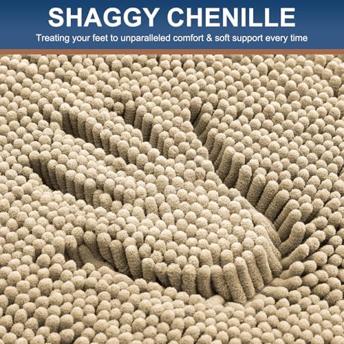 Smiry Bathroom Rugs 59X20, Luxury Chenille Extra Soft Absorbent Bath Mat