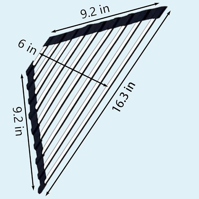 Roll Up Dish Drying Rack and Triangle for Sink,over the Sink , Kitchen Corner Drainer Mat, Foldable Stainless Steel (Triangle) Silver