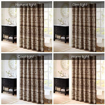 Madison Park Bellagio Taupe Shower Curtain, Transitional Shower Curtains for Bathroom, 72 X 72, Beige (Pack of 4)