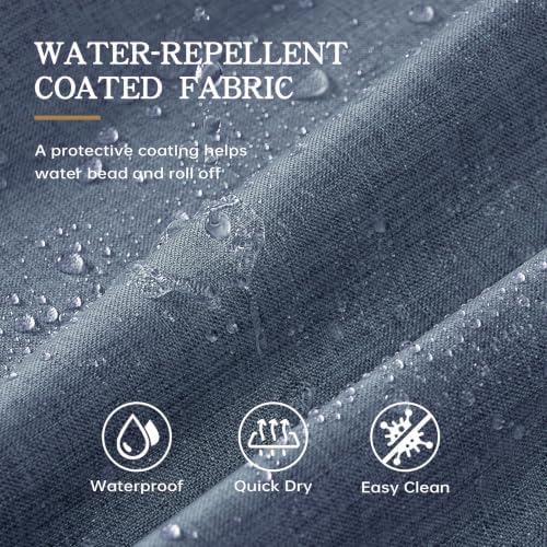 Furlinic Extra Long Scalloped Shower Curtain No Hook Fabric Navy Blue 72x96