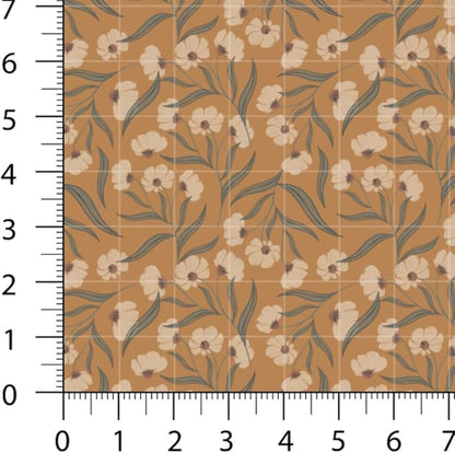 Cotton Patchwork Quilting Fabric Panel – 155×100 cm, 100% Cotton, Made in Türkiye (PRT_KUP 01-001) (Autumn Vintage, 6pcs 50x50cm)
