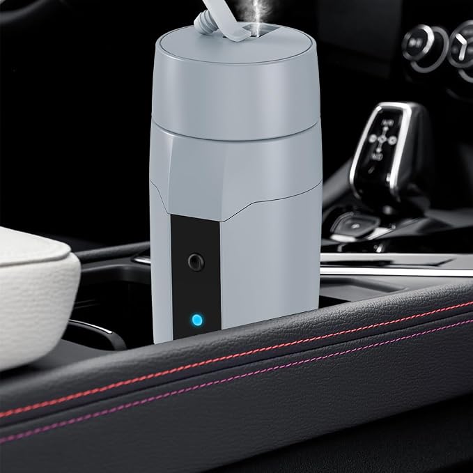 Portable 12V Car Kettle Boiler, Small Electric Travel Kettle, 80W Fast Water Heater, Mini Electric Tea Coffee Mug for Car, Automatic Shut-Off & Restart, Special Power Cord for Car Cigarette Lighters