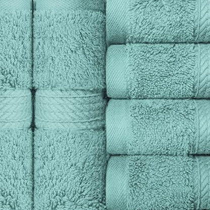 SUPERIOR Egyptian Cotton Plush & Absorbent, Face Towel Set of 6, Turquoise