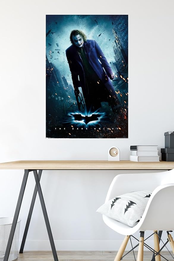 Trends International DC Comics Movie - The Dark Knight - The Joker - One Sheet Wall Poster, 22.375" x 34", Premium Unframed Version