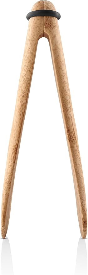 EVA SOLO | Nordic Kitchen Salad Tongs | Practical and Stylish Serving Tongs Made of Bamboo and Silicone Ring | Easy Storage | Bamboo
