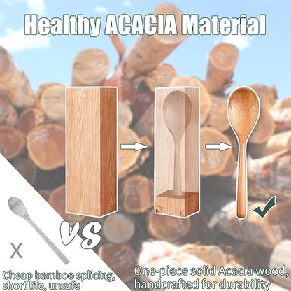 Wooden Spoons for Cooking, Wood Spoon Set of 2, Kitchen Serving Ladle Scoop Utensil, Heat Resistant Nonstick Cookware Server Spoon,Stirring Food, Mixing Salad, Easy to use