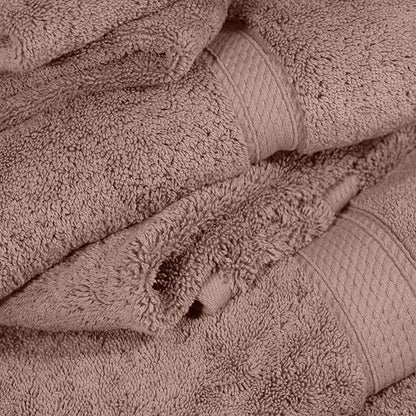 SUPERIOR Egyptian Cotton Ultra Plush & Absorbent, 12 Piece Set, Muted Mauve