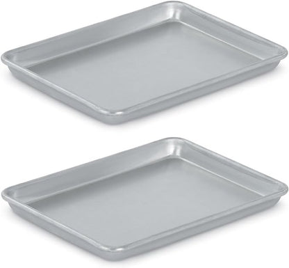 Vollrath (5220) Wear-Ever Collection Quarter-Size Sheet Pans, Set of 2 (9 1/2-Inch x 13-Inch, Aluminum)