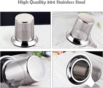 Tea Infuser, Extra Fine Mesh Tea Strainer with Silicone Lid, 304 Stainless Steel Tea Infusers for Loose Tea, Tea Steeper Basket Filter for Teapot, Mug, Cup