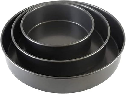 Chicago Metallic Professional Nonstick Round Cake Pan Set, 3-Piece Bakeware Set with 6 Inch, 8 Inch, and 10 Inch Pans, Heavy-Weight Aluminized Steel for Even Baking