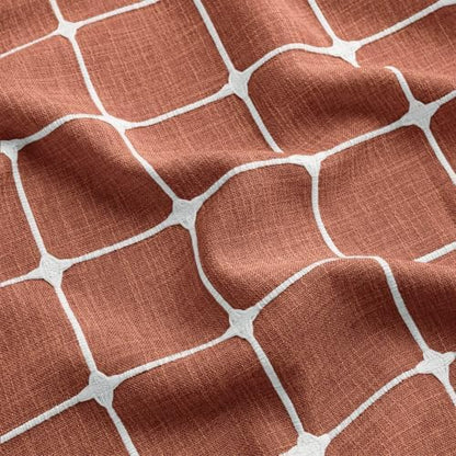 RiverDream Farmhouse No Hook Shower Curtain with Snap-in Liner,Orange,71x74
