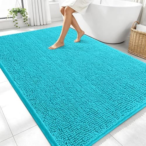 OLANLY Large Bathroom Rugs 70x46, Extra Soft Absorbent Chenille Bath Rugs