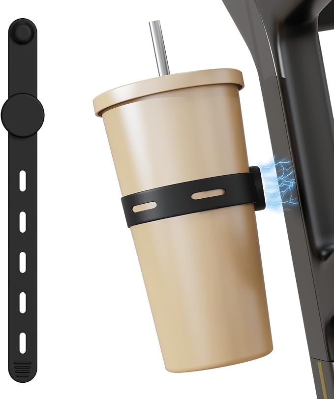 Magnetic Gym Water Bottle Holder, Magnetic Silicone Strap Holder, Adjustable Magnetic Tumbler Holder for Bottles