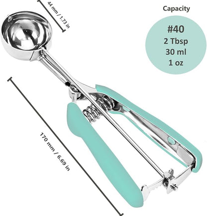 Ice Cream Scoop, 18/8 Stainless Steel Cookie Scoop, Cookie Scoops for Baking, 2Tbsp/30ml/1oz Cookie Dough Scoop, Ice Cream Scooper with Trigger Release, Cookie Scooper for Baking(Mint Green)