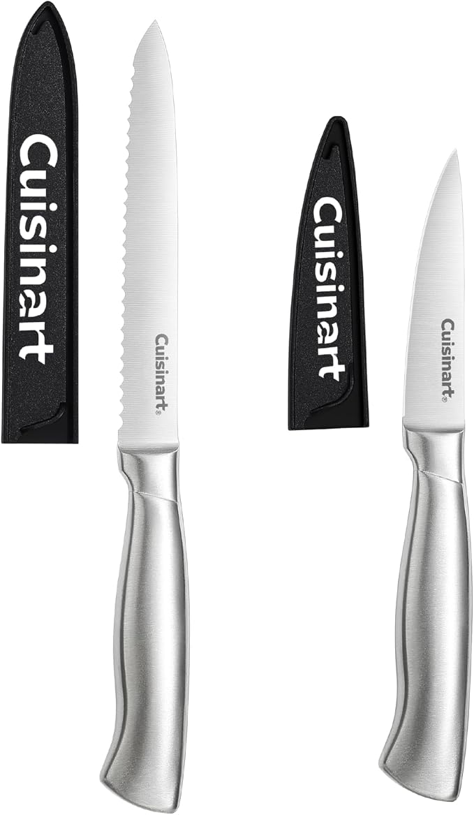 Cuisinart 2-Piece Utility Pairing Stainless Steel Knife Set, includes 5.5" Serrated Utility and 3.5" Pairing Knife