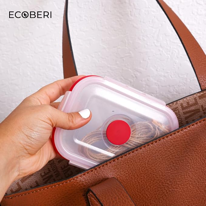 ECOBERI Collapsible Food Storage Containers, Silicone Small 8 Piece 12 oz Set, BPA-Free Food Storage with Airtight Lids, Space-Saving Lunch Containers, Freezer and Dishwasher Safe