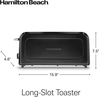 Hamilton Beach Extra Wide Long Slot 2 Slice Toaster, Browning Control With 7 Shades, Bagel Function, Cancel Button & Auto Shutoff, Modern Slim Design Fits Any Space, Black (22989)