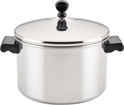 Farberware Classic Series Stainless Steel Sauce Pot with Lid, 4-Quart Cookware, Silver