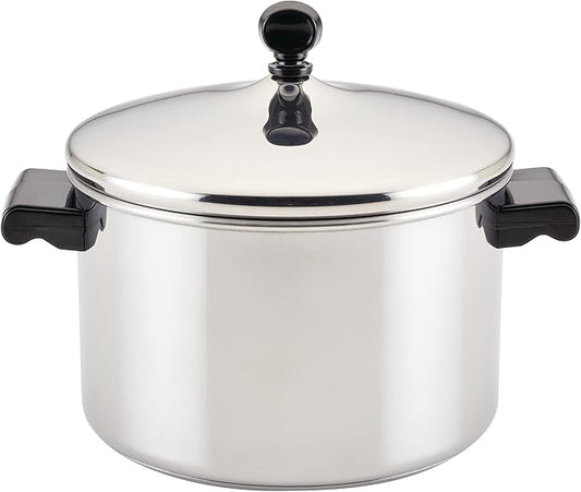 Farberware Classic Series Stainless Steel Sauce Pot with Lid, 4-Quart Cookware, Silver