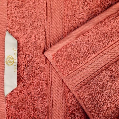 Superior Egyptian Cotton 800 GSM Plush & Absorbent, 9 Piece Set, Coral