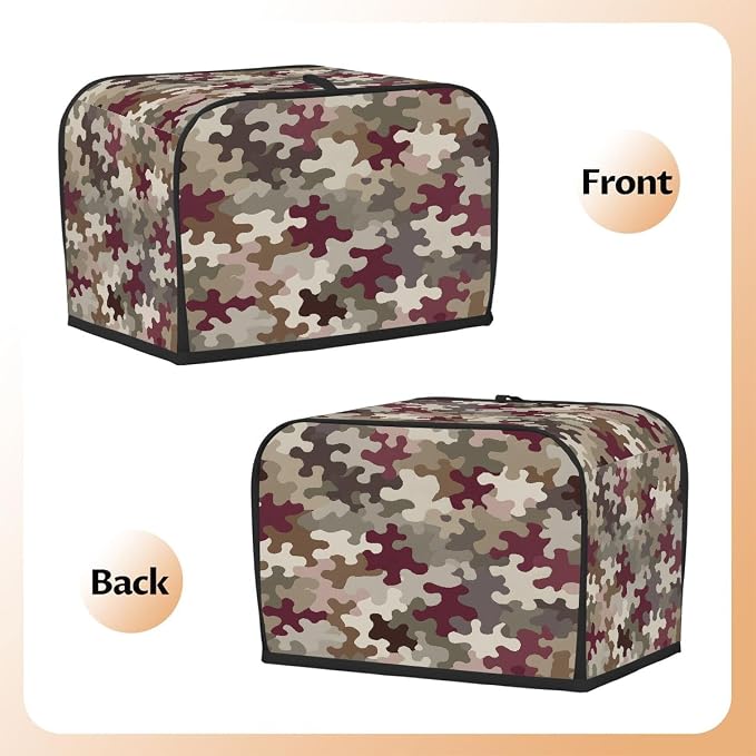 2 Slice Camouflage Abstract Art Toaster Cover Waterproof Dust Fingerprint Bread Machine Cover Washable Kitchen Appliance Protector For Home Kitchen Bakeware Table Decor Women Gifts