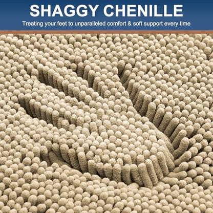 Smiry Bathroom Rugs 30X20, Luxury Chenille Extra Soft Absorbent Bath Mat
