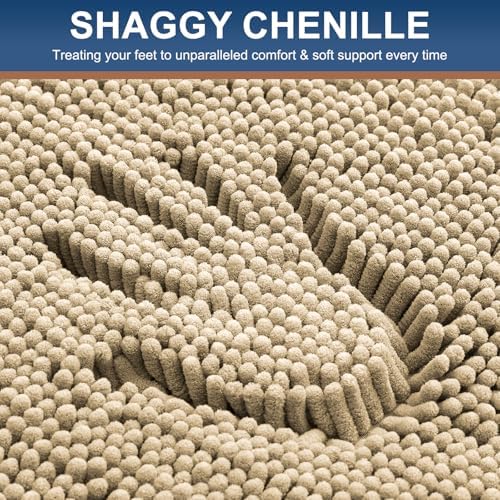 Smiry Toilet Rugs U-Shaped 24x20, Extra Soft Absorbent Contoured Bath Mat