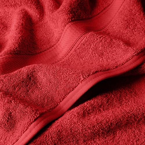 SUPERIOR Egyptian Cotton Ultra Plush & Absorbent, 6 Piece Set, Red