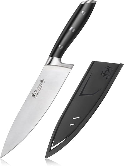 Cangshan ALPS Series 502735 German Steel Forged 8-inch Chef's Knife with Sheath, Black