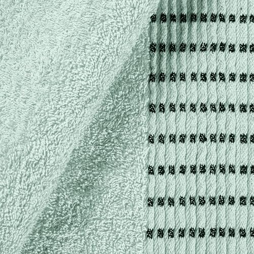 BELIZZI HOME Ultra Soft 3 Pack Cotton Towel Set, Contains a Bath Towels 28x55 inch, a Hand Towels 16x24 inch & a Wash Cloths 12x12 inch, Ideal Everyday use, Compact & Lightweight - Sea Green
