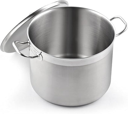 Cooks Standard Professional 8 Quart Stainless Steel Stock Pot with Lid, Cooking Pot for Pasta, Soup, Oven Safe, Dishwasher Safe, Stockpot for Canning, Compatible with Most Stovetops