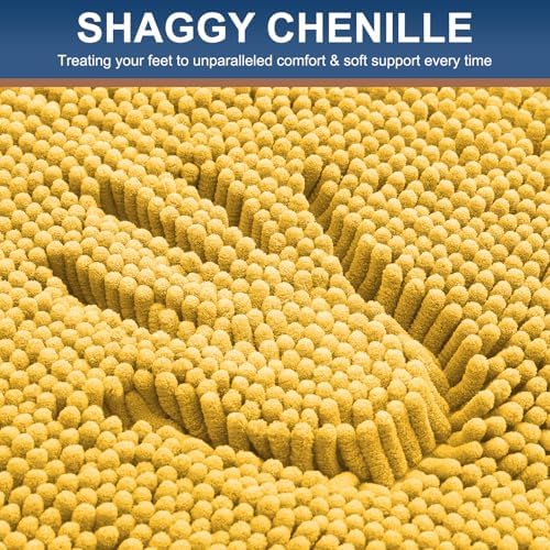Smiry Bathroom Rugs 34X21, Luxury Chenille Extra Soft Absorbent Bath Mat