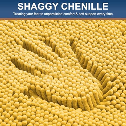 Smiry Bathroom Rugs 47X20, Luxury Chenille Extra Soft Absorbent Bath Mat