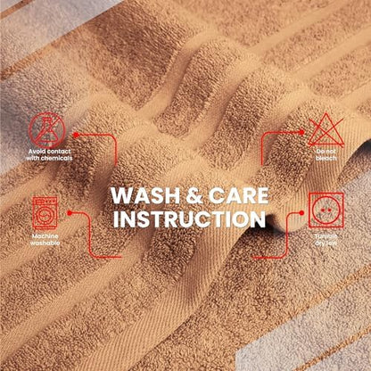 Infinitee Xclusives 100% Ring-Spun Cotton Bath Towels for Bathroom - Pack 2
