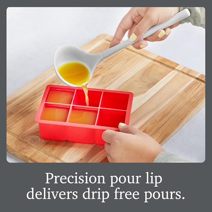 Tovolo Flex Core Small Silicone Ladle Oyster Gray Heat Safe Silicone Soup Ladle BPA Free, Dishwasher Safe Small Kitchen Ladle with Precision Pour Lip for Serving Sauces Soups Gravies